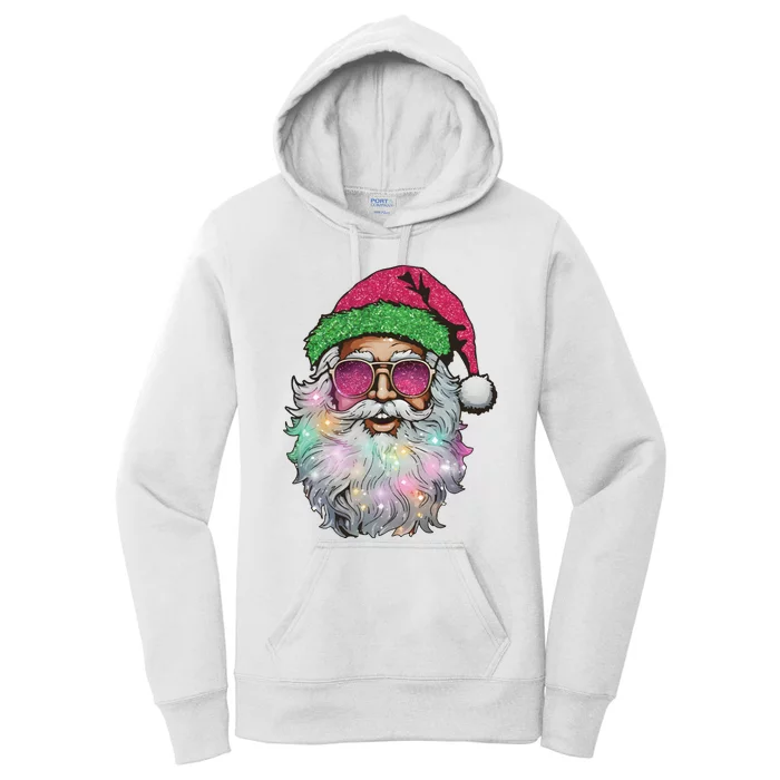 Santa With Sunglasses Christmas Women's Pullover Hoodie