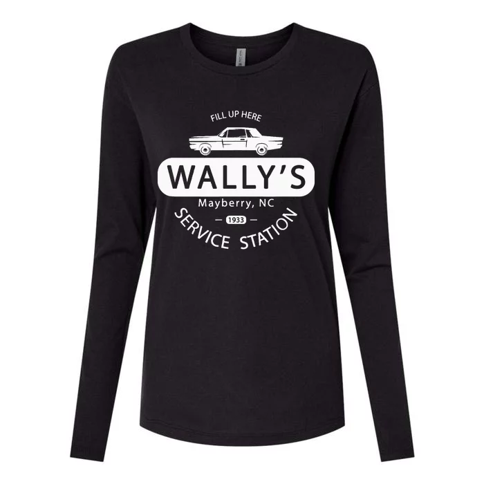 Show Wallys Service Station Womens Cotton Relaxed Long Sleeve T-Shirt