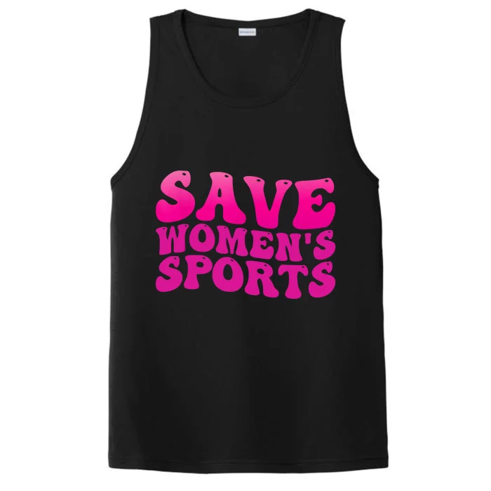 Save Wo's Sports Act ProtectWomensSports Support Groovy Performance Tank