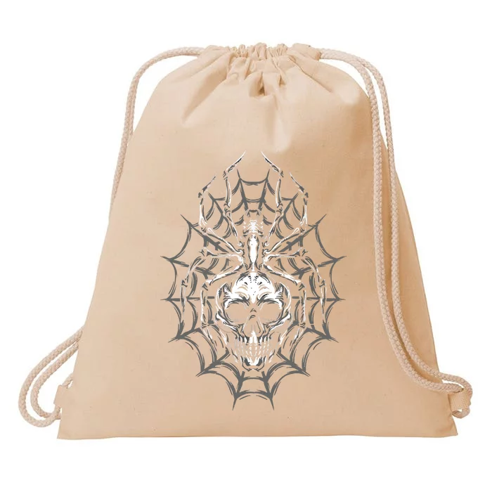 Spider Web Skull Halloween Spider Drawstring Bag