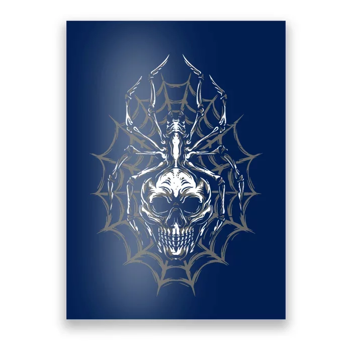 Spider Web Skull Halloween Spider Poster