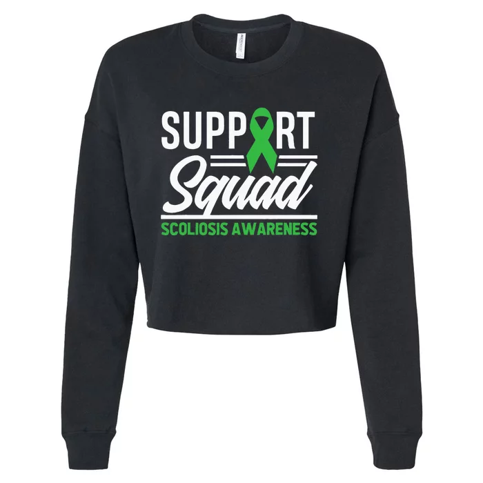 Scoliosis Warrior Support Squad Scoliosis Awareness Cropped Pullover Crew