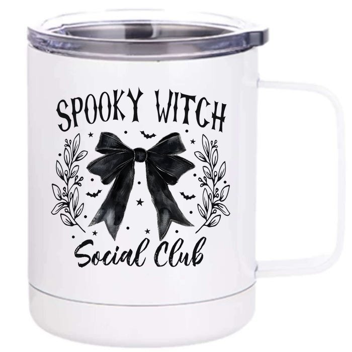 Spooky Witch Social Club Front & Back 12oz Stainless Steel Tumbler Cup