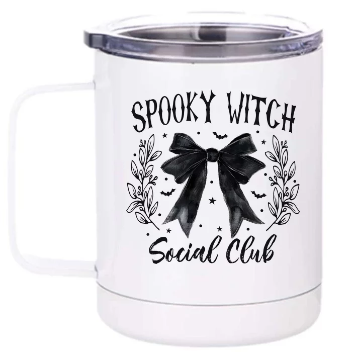 Spooky Witch Social Club Front & Back 12oz Stainless Steel Tumbler Cup