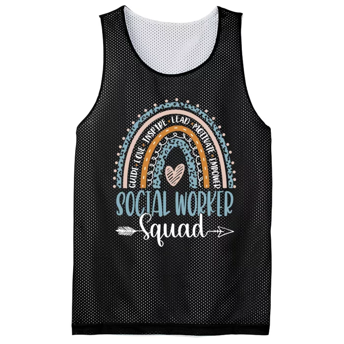 Social Worker Squad Week Rainbow Appreciation Day For Wo Mesh Reversible Basketball Jersey Tank