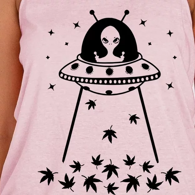 Space Weed Women's Knotted Racerback Tank