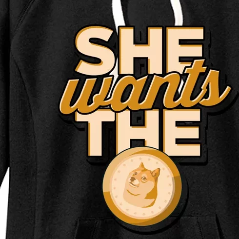 She Wants The D – Doge Altcoin Cryptocurrency Gift Women's Fleece Hoodie