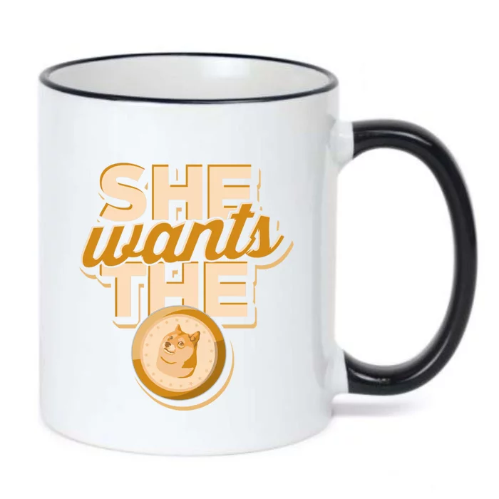 She Wants The D – Dogecoin And Crypto Hodler Gift Black Color Changing Mug