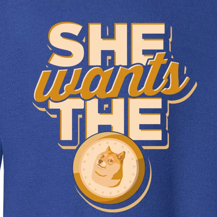 She Wants The D – Dogecoin And Crypto Hodler Gift Toddler Sweatshirt