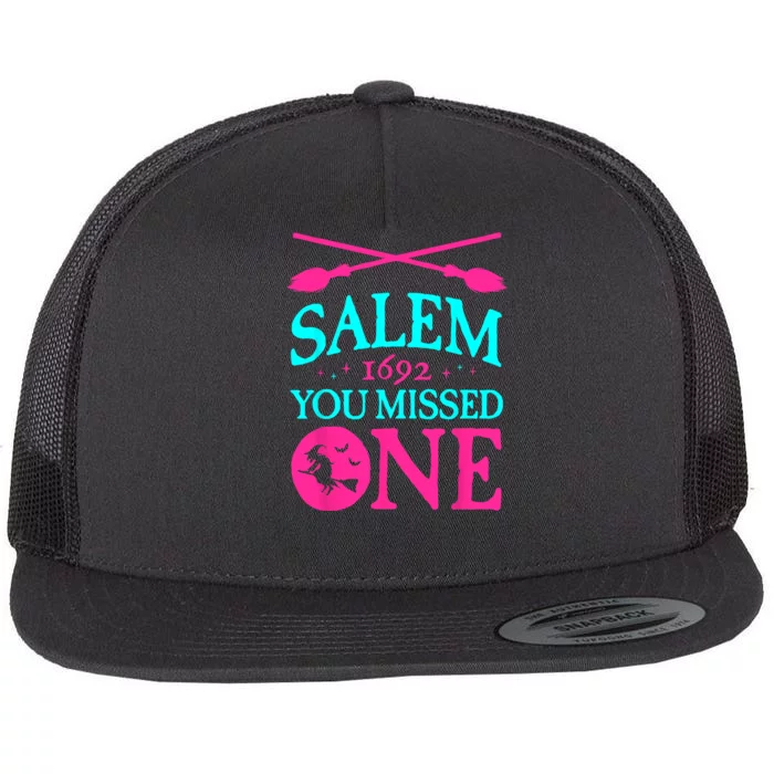 Salem Witch Trials Shirts 1692 You Missed One Witch Halloween Flat Bill Trucker Hat