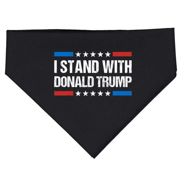 Stand With Trump Support Our President Donald Trump, Trump Indicted USA-Made Doggie Bandana