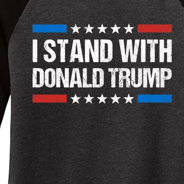 Stand With Trump Support Our President Donald Trump, Trump Indicted Women's Tri-Blend 3/4-Sleeve Raglan Shirt