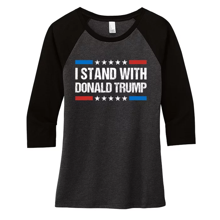 Stand With Trump Support Our President Donald Trump, Trump Indicted Women's Tri-Blend 3/4-Sleeve Raglan Shirt