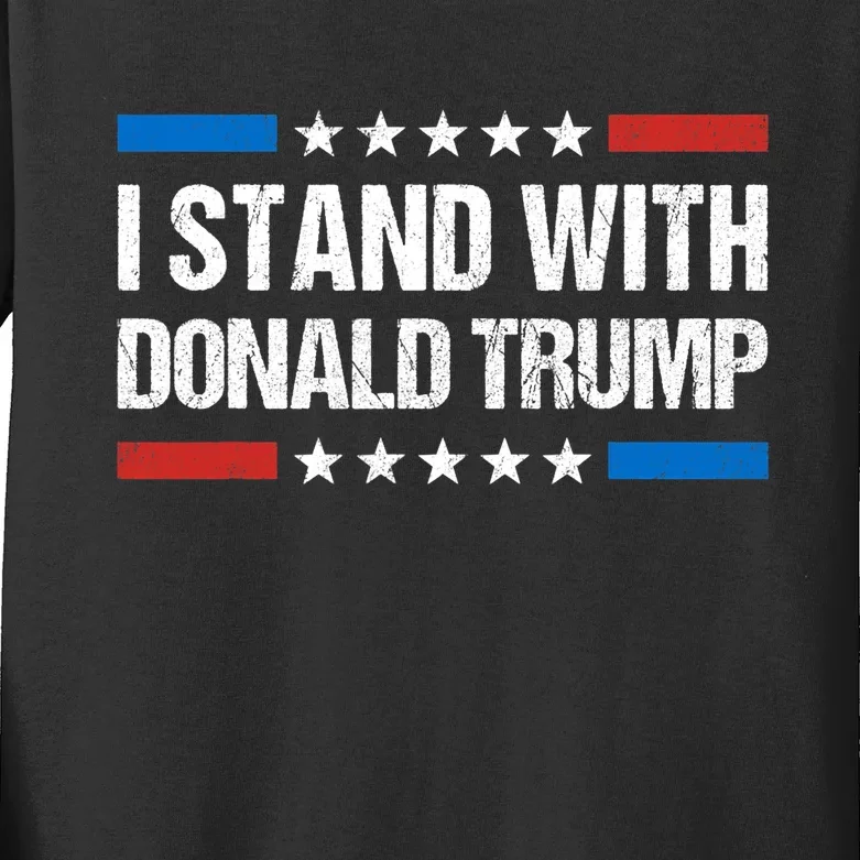 Stand With Trump Support Our President Donald Trump, Trump Indicted Kids Long Sleeve Shirt