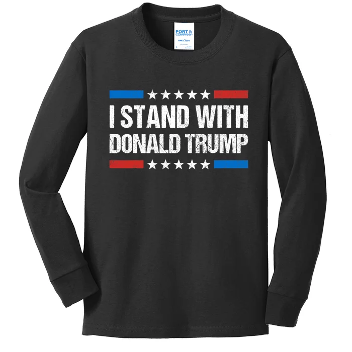 Stand With Trump Support Our President Donald Trump, Trump Indicted Kids Long Sleeve Shirt