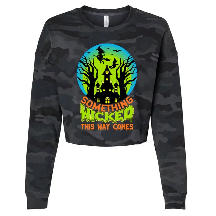 Something Wicked This Way Comes Halloween Night Cropped Pullover Crew