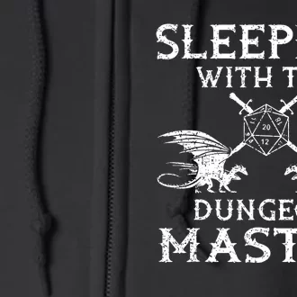 Sleeping With The Dungeon Dragons Master Funny Gamer RPG Full Zip Hoodie