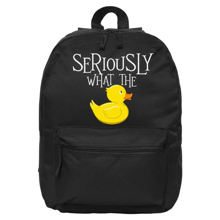 Seriously What The Duck Duck Lover Pun 16 in Basic Backpack