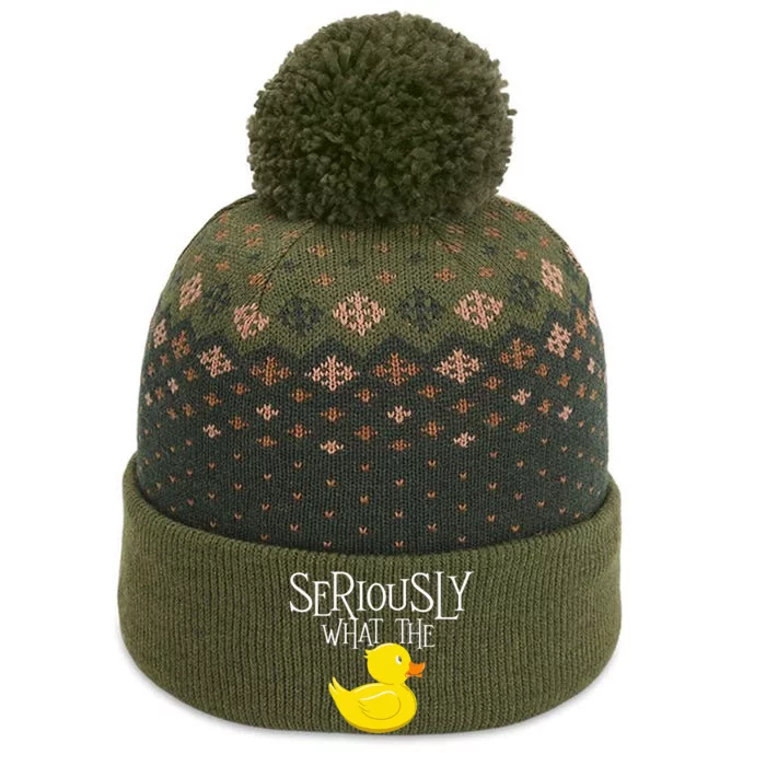 Seriously What The Duck Duck Lover Pun The Baniff Cuffed Pom Beanie