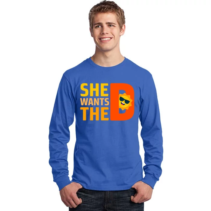 She Wants The Vitamin D Sun Tanning Sun Retro Vitamin D Gift Tall Long Sleeve T-Shirt