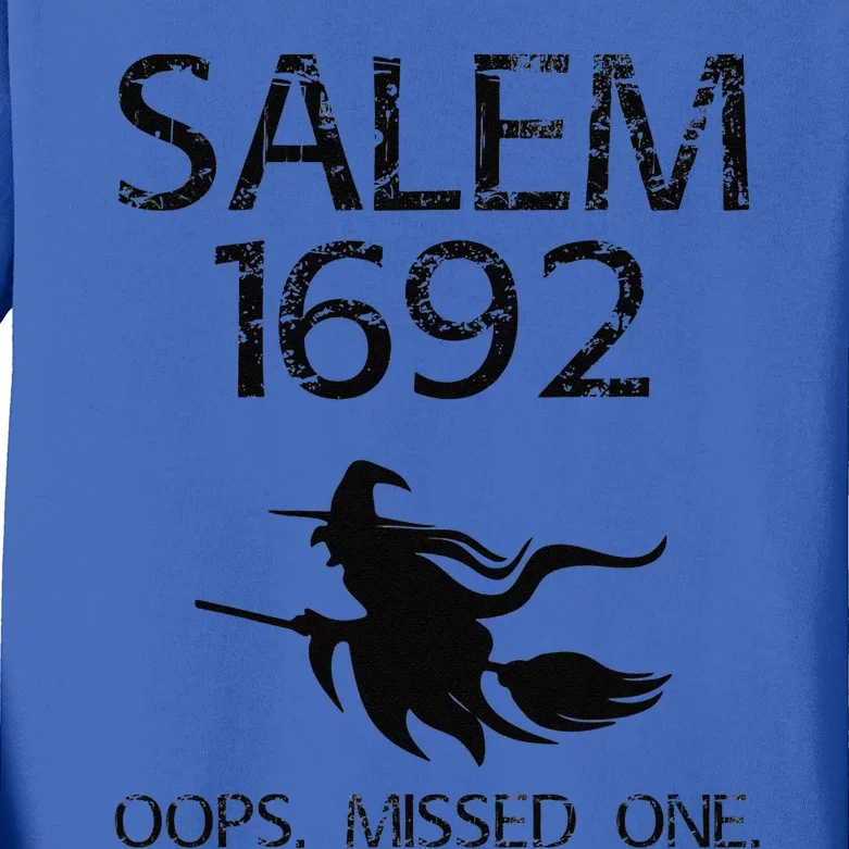 Salem Witch Trials Funny Oops Missed One Halloween Gift Kids Long Sleeve Shirt