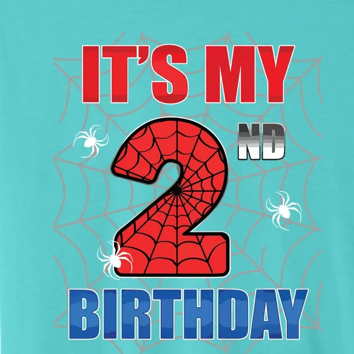 Spider Web Two 2 Years Old Its My 2nd Birthday Boy Party ChromaSoft Performance T-Shirt