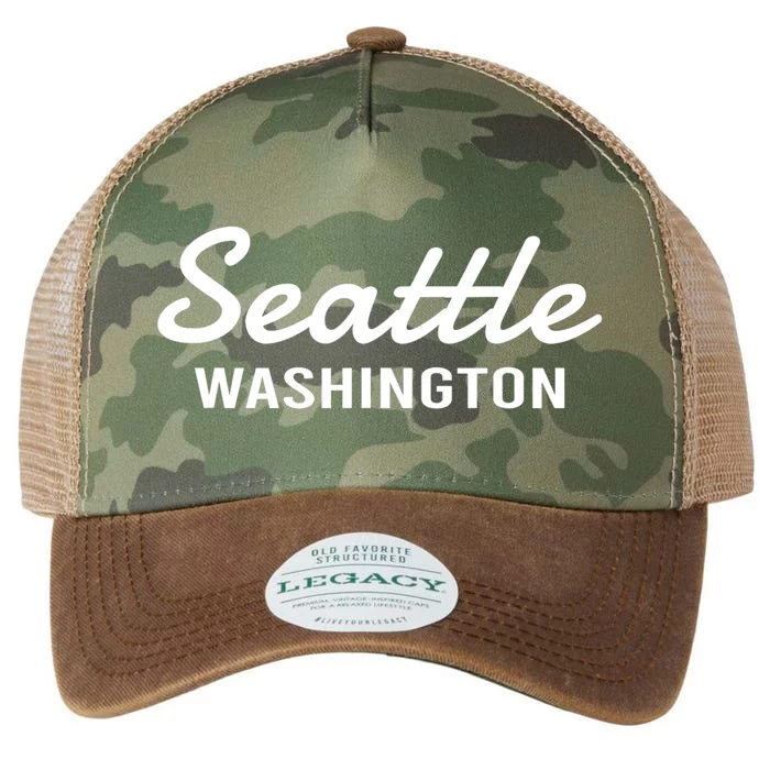 Seattle Washington Throwback Design Legacy Tie Dye Trucker Hat