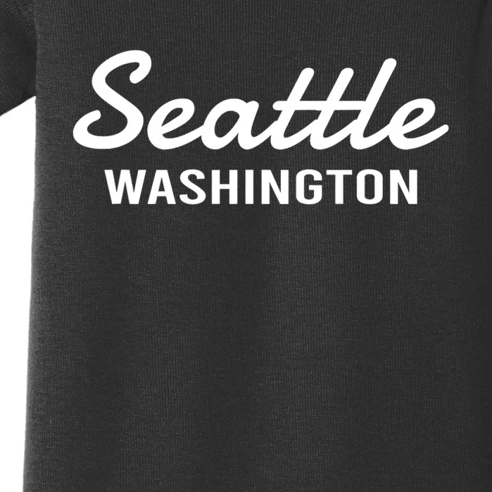 Seattle Washington Throwback Design Baby Bodysuit