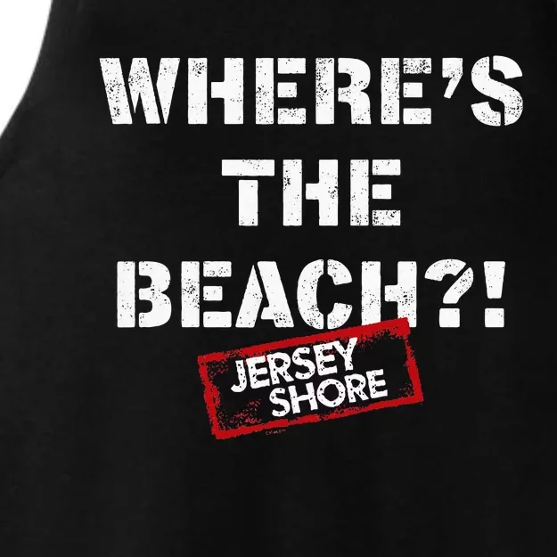 Shore Wheres The Beach Ladies Tri-Blend Wicking Tank