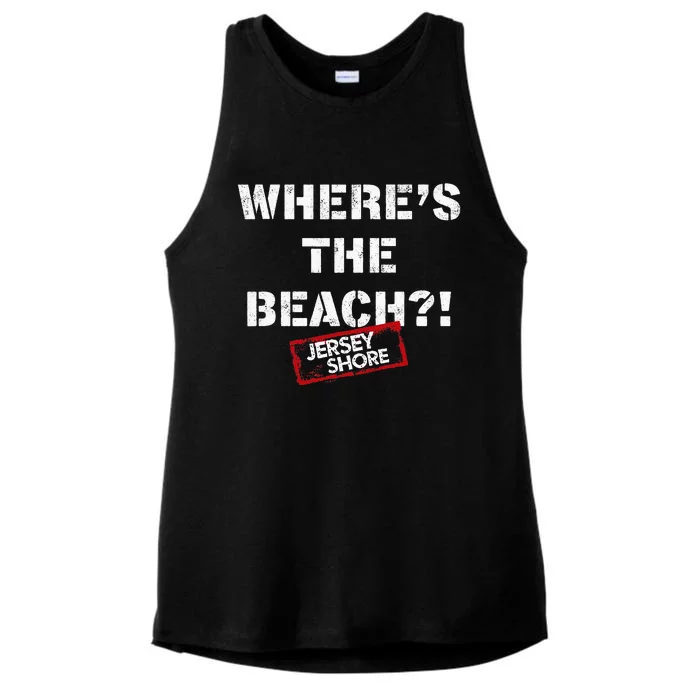 Shore Wheres The Beach Ladies Tri-Blend Wicking Tank