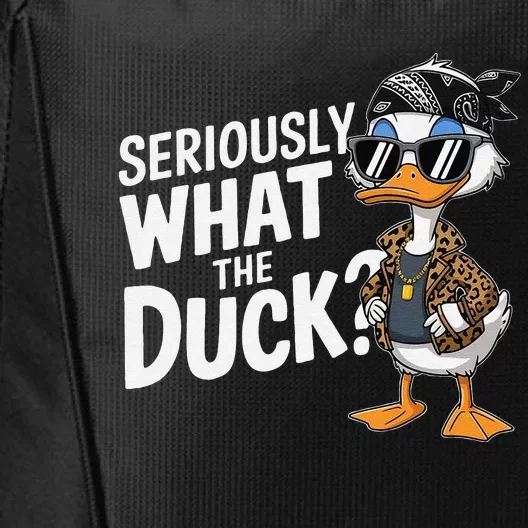 Seriously What The Duck Funny Cartoon Duck Humor City Backpack