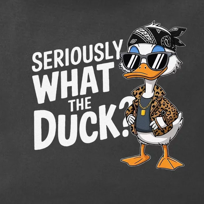 Seriously What The Duck Funny Cartoon Duck Humor Zip Tote Bag