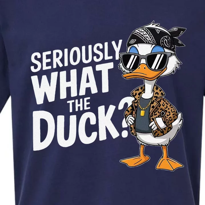 Seriously What The Duck Funny Cartoon Duck Humor Sueded Cloud Jersey T-Shirt