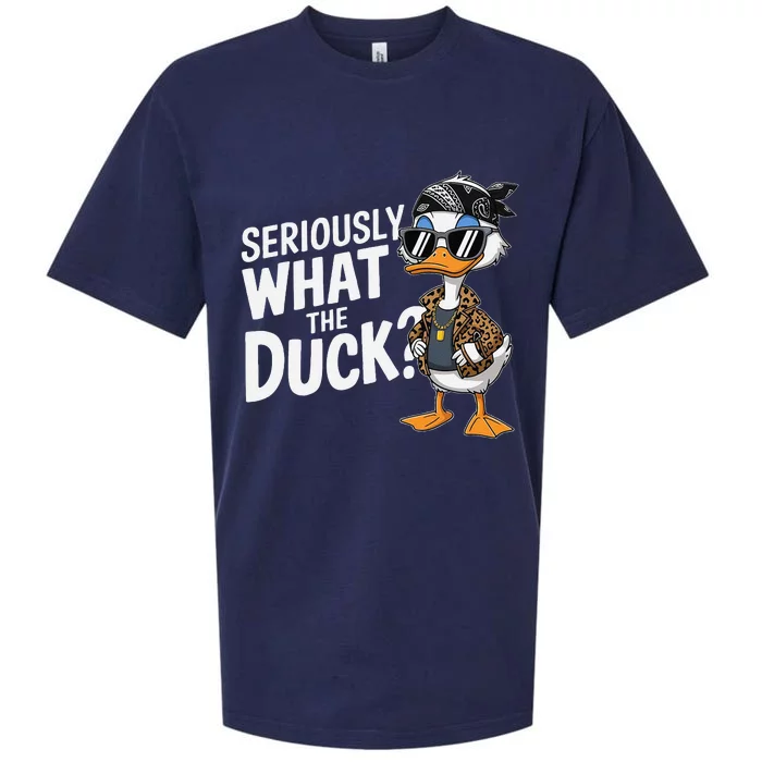 Seriously What The Duck Funny Cartoon Duck Humor Sueded Cloud Jersey T-Shirt