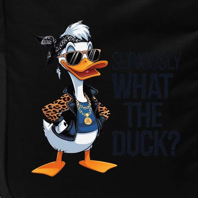 Seriously What The Duck Funny Cartoon Duck Humor Impact Tech Backpack