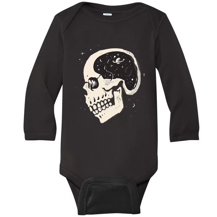 Skull Wo Tees Y2K Gothic Metal Baby Long Sleeve Bodysuit