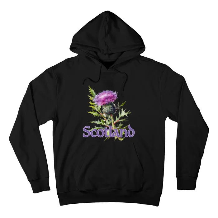 Scotland Watercolor Thistle Hoodie