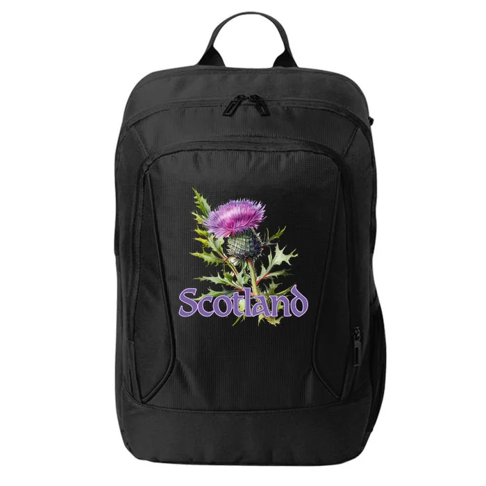 Scotland Watercolor Thistle City Backpack