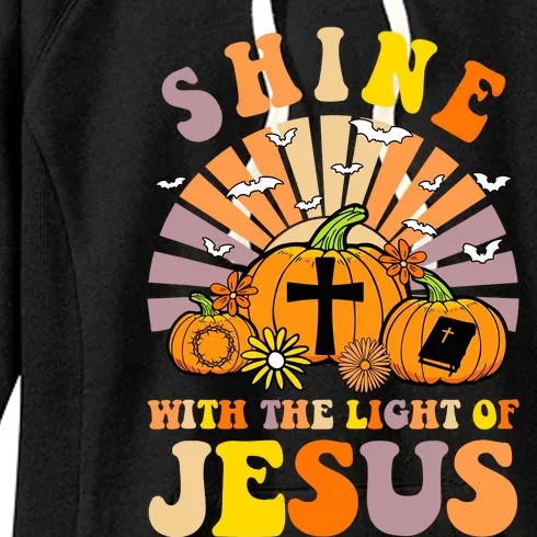 Shine With The Light Of Jesus Christian Lover Halloween Fall Women's Fleece Hoodie