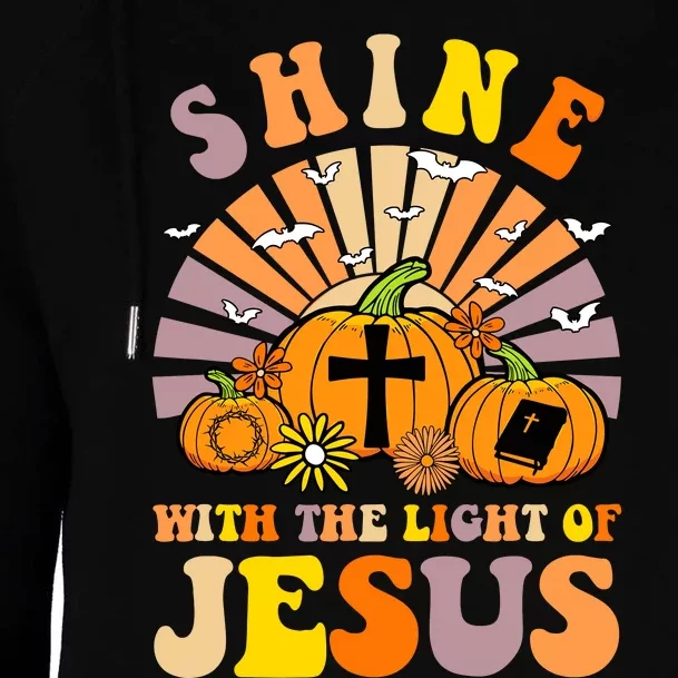 Shine With The Light Of Jesus Christian Lover Halloween Fall Womens Funnel Neck Pullover Hood