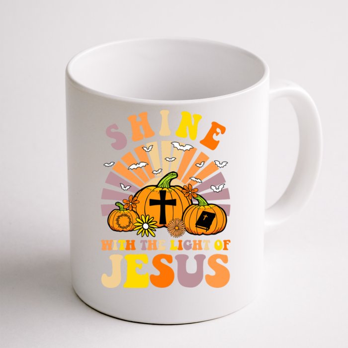 Shine With The Light Of Jesus Christian Lover Halloween Fall Front & Back Coffee Mug