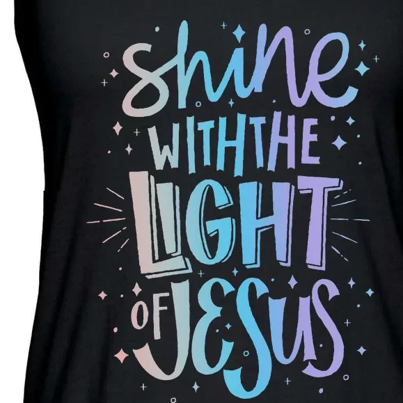 Shine with the Light of Jesus Proud Christian Ladies Essential Flowy Tank