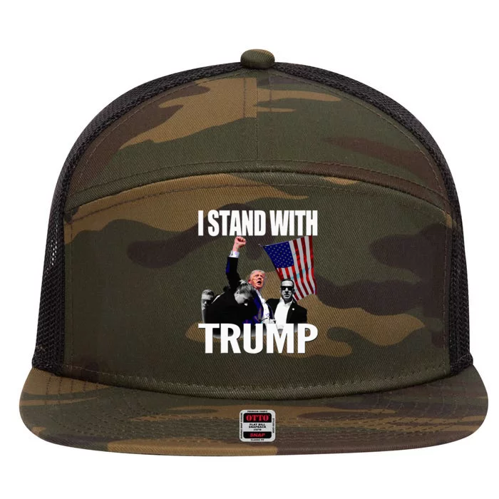 Stand With Trump 2024 7 Panel Mesh Trucker Snapback Hat