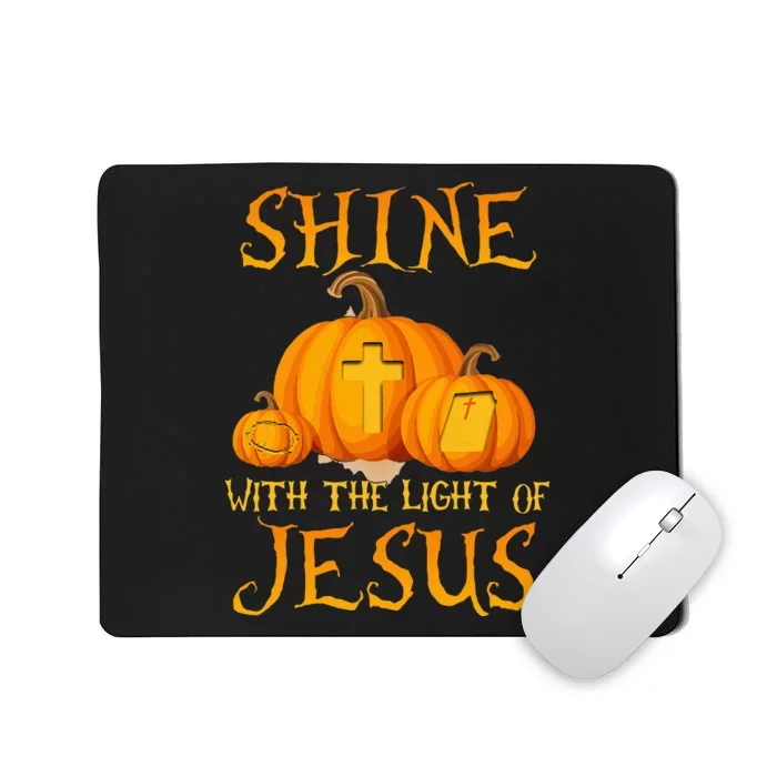 Shine With The Light Of Jesus Christian Halloween Pumpkin Mousepad