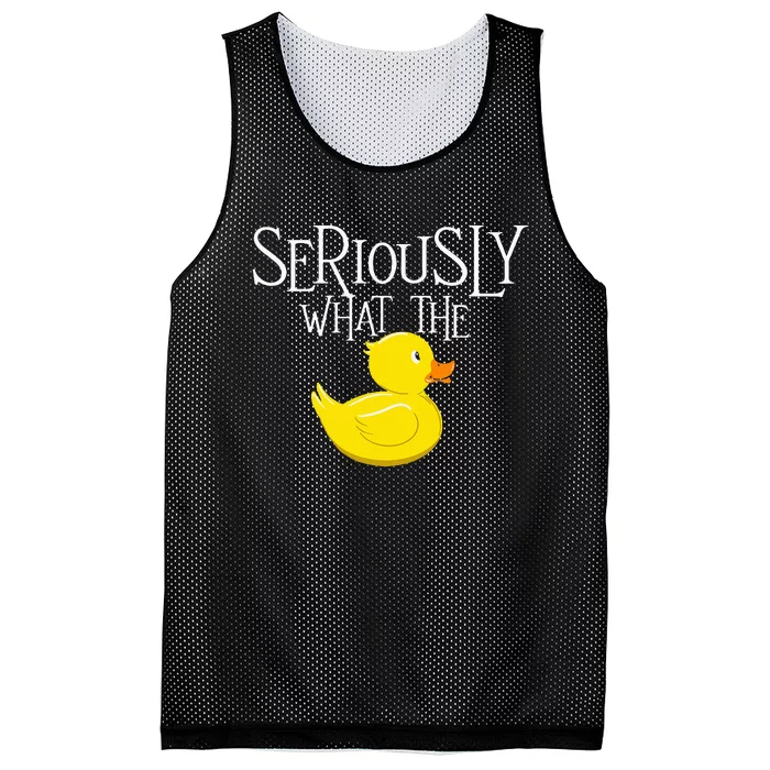 Seriously What The Duck  Duck Lover Pun Mesh Reversible Basketball Jersey Tank