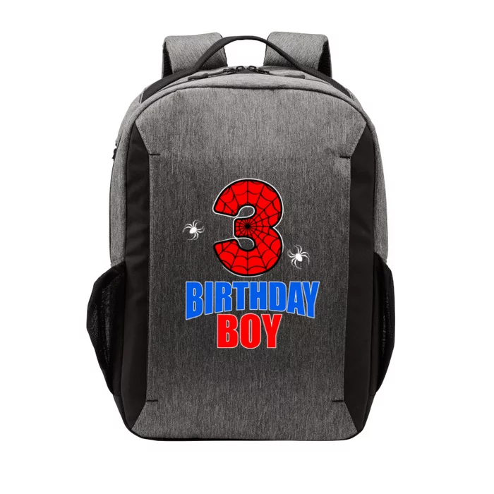 Spider Web Three 3 Years Old 3rd Birthday Boy Party Vector Backpack