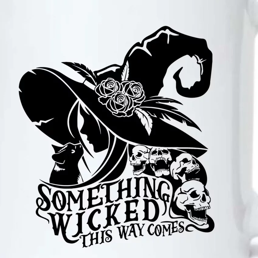 Something Wicked This Way Comes Halloween Witch Quote Skulls Gift Black Color Changing Mug