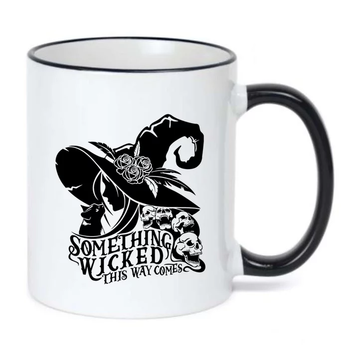 Something Wicked This Way Comes Halloween Witch Quote Skulls Gift Black Color Changing Mug