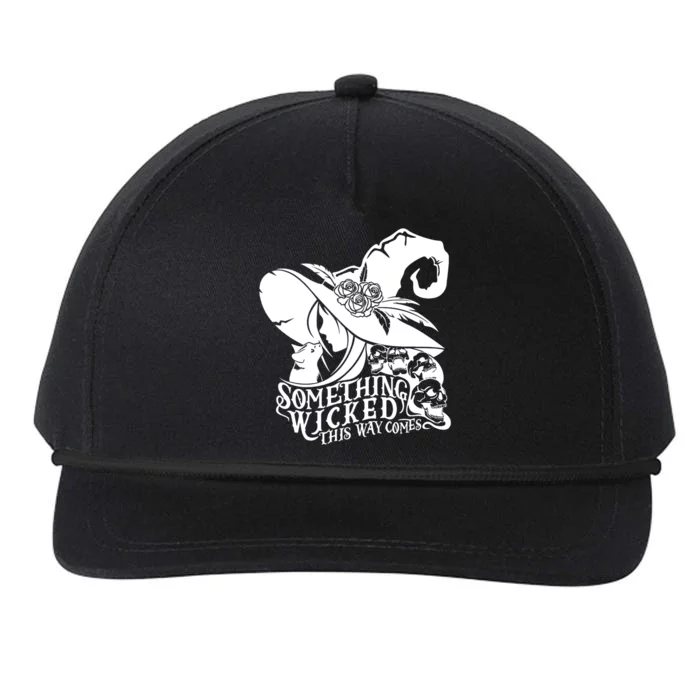 Something Wicked This Way Comes Halloween Witch Quote Skulls Gift Snapback Five-Panel Rope Hat