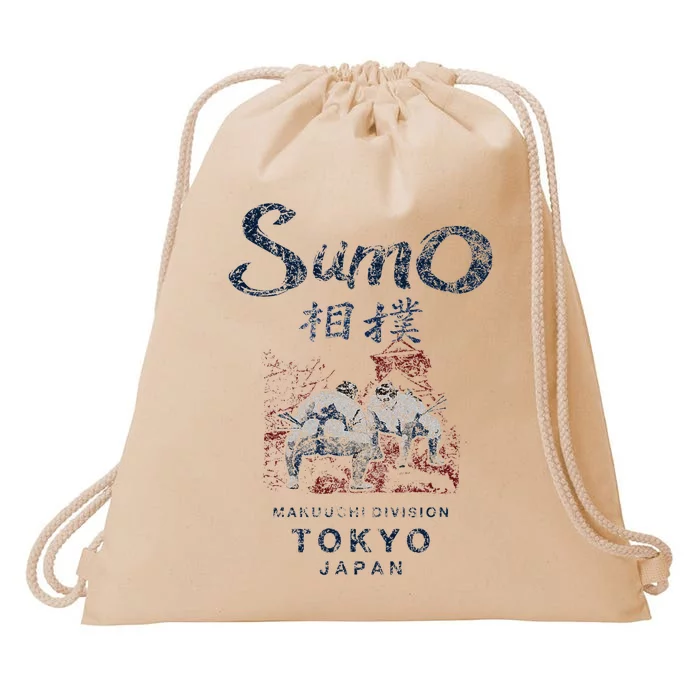 Sumo Wrestling Tokyo Japan Vintage Drawstring Bag